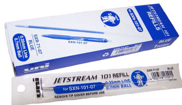 Стержень шариковый 0,7мм. "Jetstream SXN-101-07" синий, 121мм