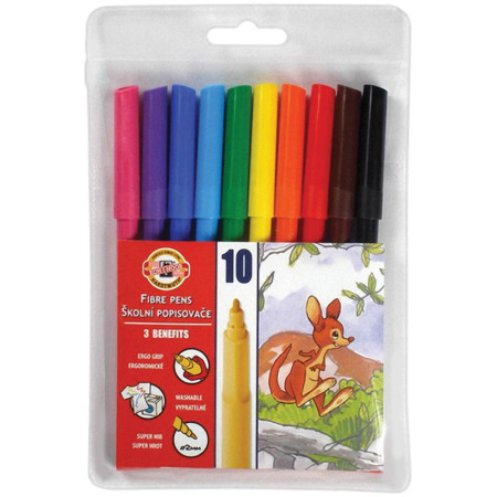 Фломастеры 10цв. Koh-I-Noor "Звери" трехгранные (771002AJ04TERU)