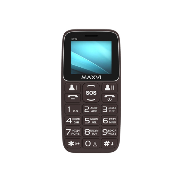 Сотовый Maxvi B110 Brown 2sim/1.77"/160*128/microSD/Bt/1000мАч/моноблок