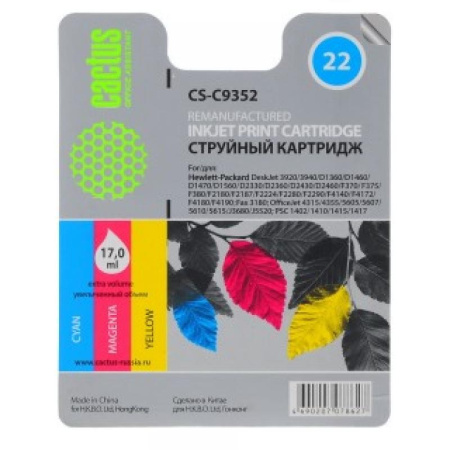 Картридж_струйный Cactus CS-C9352 №22 для HP DeskJet 3920/3940/D1360/D1460/D1470 color (11ml)