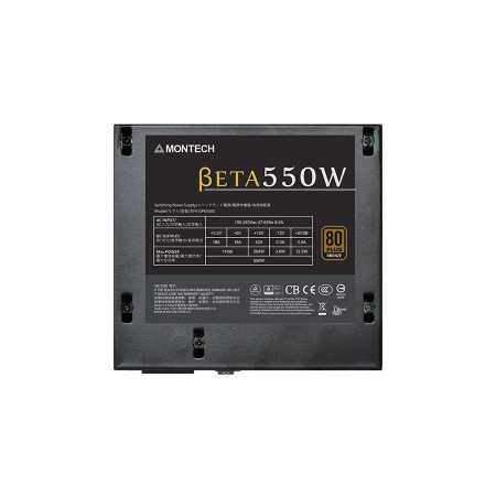 Блок питания 550Вт Montech BETA 550W (ATX 2.43,APFC,120мм,2PCI-E,6SATA,80+Bronze)[BETA550]
