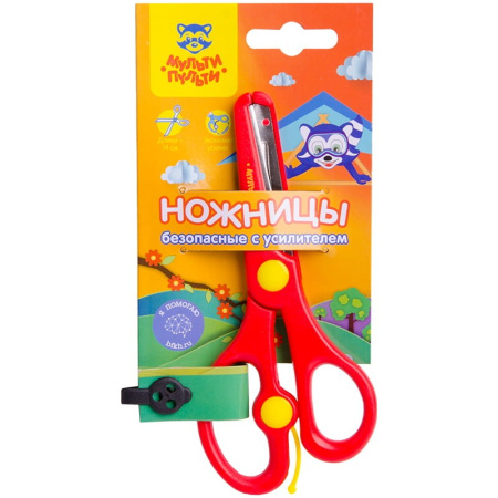 Ножницы 14см "Приключения Енота", с усилителем, детские (MS_11139)