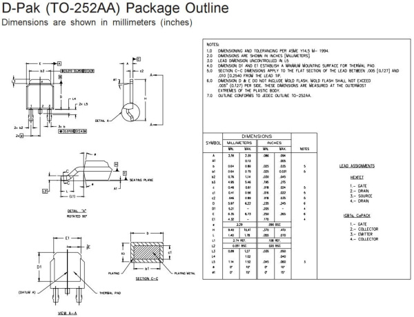 транзистор FET IRFR5305TRPBF -55V -31A P-Ch 0.065ohm 110W, TO252 DPAK (mark FR5305)