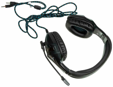 Игровая гарнитура Оклик HS-L370G ECLIPSE полноразмерные, кабель 1.9м, Black