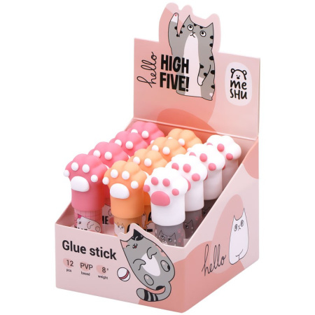 Клей-карандаш MESHU "Paw" 8гр. ассорти (MS_45451)