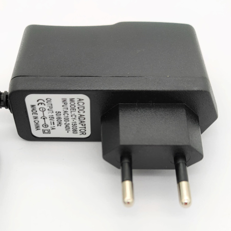 Блок питания сетевой, 15в, 1а, 15вт, 4.0*1.7, сетевая вилка, CY-150360
