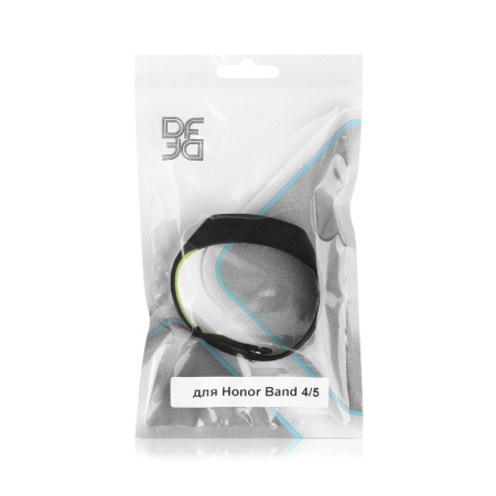 Ремешок спортивный силиконовый для Honor Band 4/5 DF hwSportband-01 (black/green)