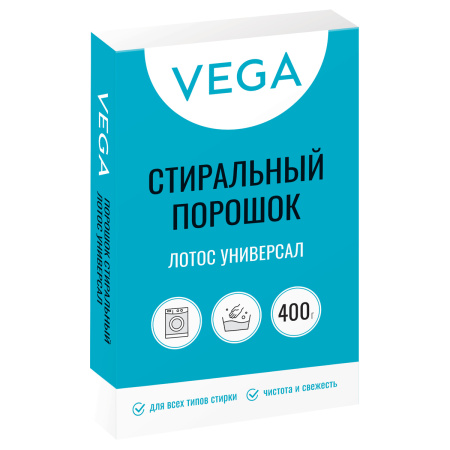 Порошок стиральный ЛОТОС VEGA универсал 400гр (359437)