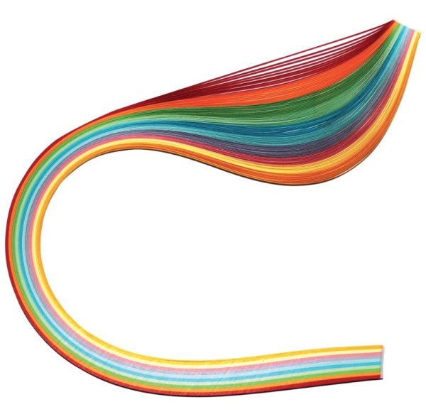 Бумага цветная для квиллинга ОСТРОВ СОКРОВИЩ радуга, 10цв, 100 полос, 3*300мм (128749) 