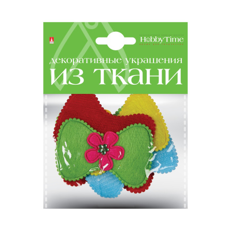 Декоративные украшения из ткани, набор №12, "Бантики L" Hobby Time 2-159/08