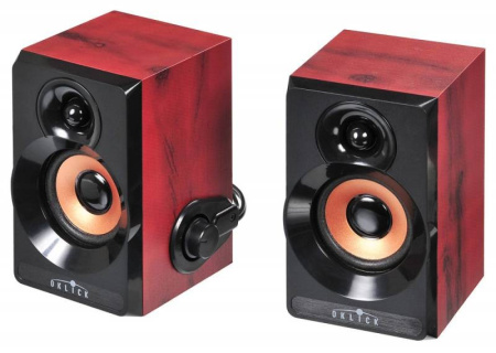 Актив.колонки 2.0 Оклик OK-161 6Вт, черный/темное дерево