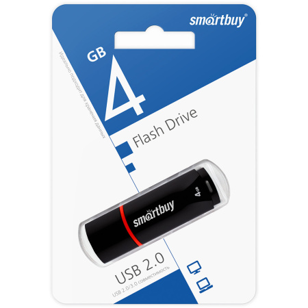 Флеш-накопитель USB2.0 4GB SmartBuy Crown (SB4GBCRW-K) черный Флеш-накопитель USB2.0 4GB SmartBuy Crown (SB4GBCRW-K) черный