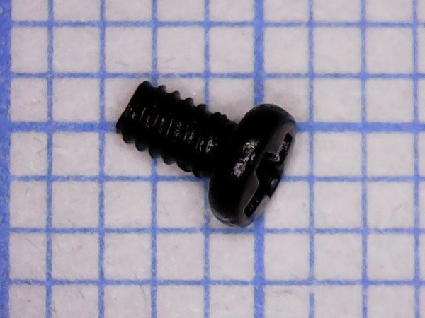 Винт М1.4,  2.5мм, черный, головка полукруг, PH