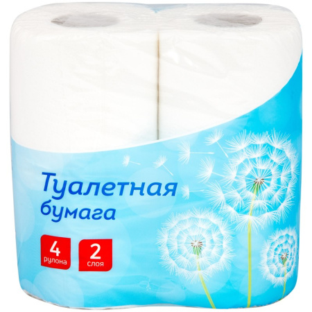 Туалетная бумага OfficeClean 2-х слойн., 4шт., тиснение, белая 249814