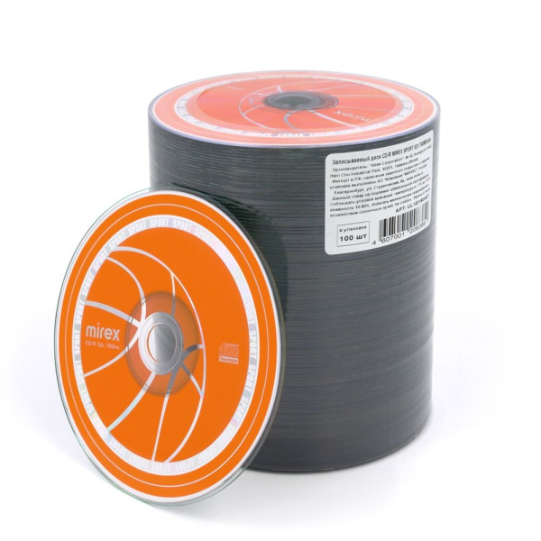 Диск CD-R 100шт Mirex SPORT 700Mb 52x Bulk (UL120180A8T