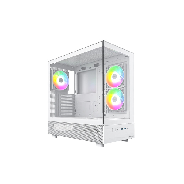 Корпус ATX Б_БП Montech XR White (USB, Audio,TG, 3x120mm ARGB, белый,"стеклянный куб")[XRW]