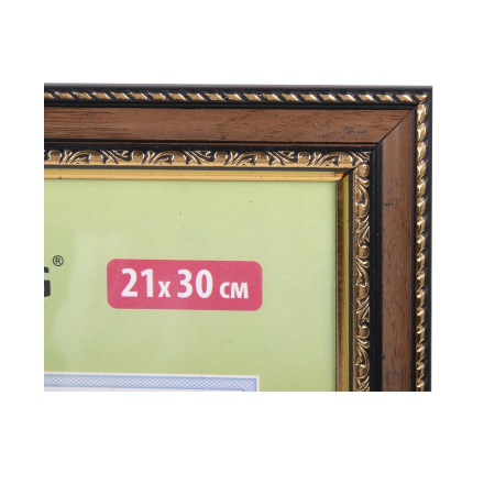Фоторамка А4 BRAUBERG 21х30см. пластик "Hit 4" миндаль с позолотой (390995)