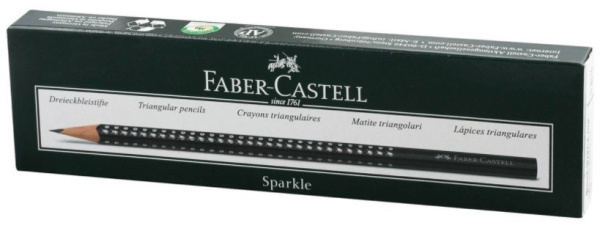 Карандаш ч/гр. Faber-Castell "Sparkle" B, золотой, трехгран., (118214)