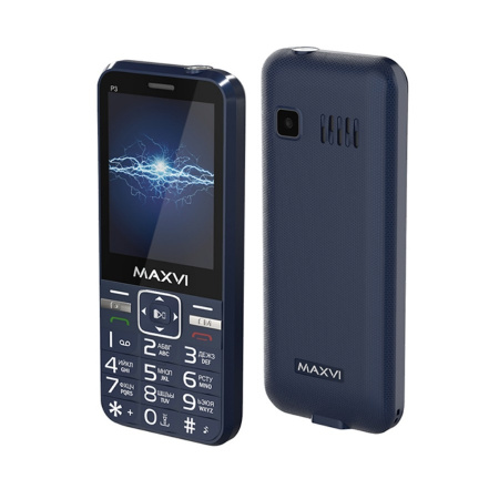 Сотовый Maxvi P3 Blue 2sim/2.8"/320*240/microSD/0.3МП/Bt/2700мАч/моноблок