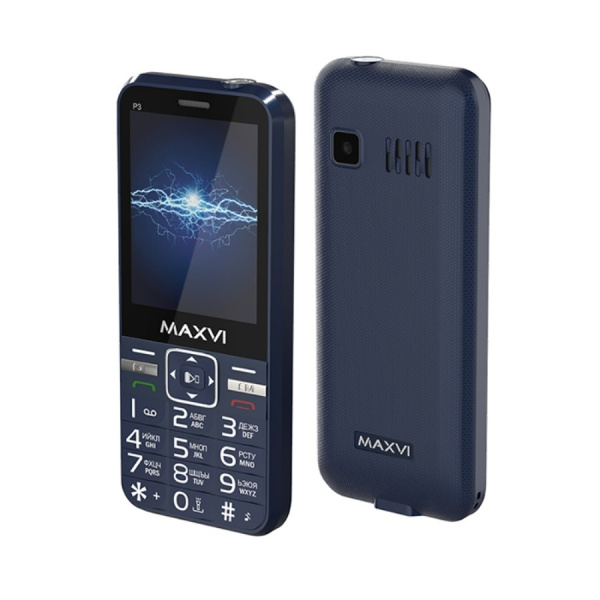 Сотовый Maxvi P3 Blue 2sim/2.8"/320*240/microSD/0.3МП/Bt/2700мАч/моноблок