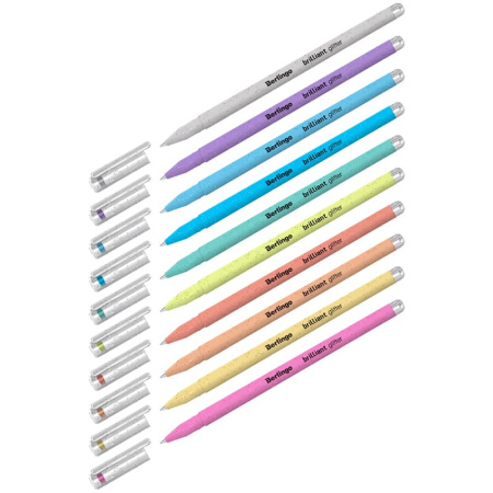 Набор ручек гелевых 10цв. BERLINGO "Brilliant Glitter" 1мм. (CNg_50510)