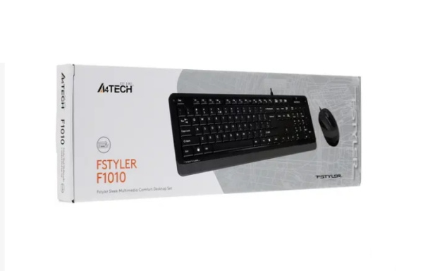 Комплект USB A4Tech Fstyler F1010 клавиатура + мышь 1600 dpi, Black/Grey