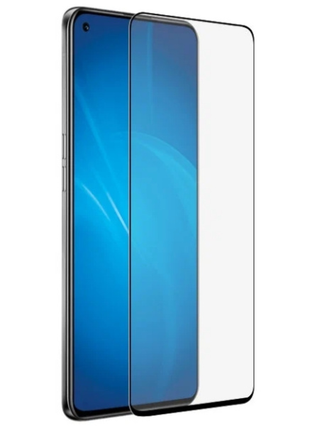 Защитное стекло для Realme GT (5G) с цветной рамкой (fullscreen+fullglue) (DF rmColor-17) (black)