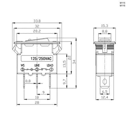 Выключатель автоматический M116-B120 20A