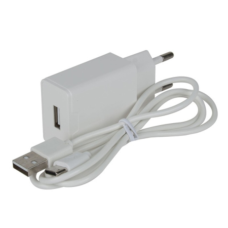 Зарядное_устройство - USB_2.4A + кабель microUSB MAIMI T7, белый