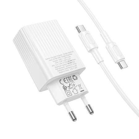 Зарядное_устройство - TypeC 30W BOROFONE BAS75A +кабель Type-C-Type-C белый