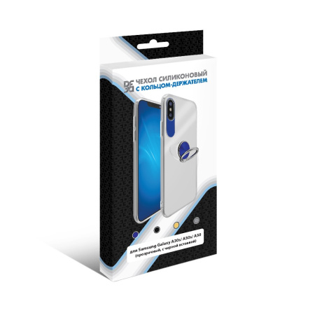 Чехол силиконовый для Samsung Galaxy A30s/A50s/A50 с кольцом-держателем DF sTRing-04 (black)