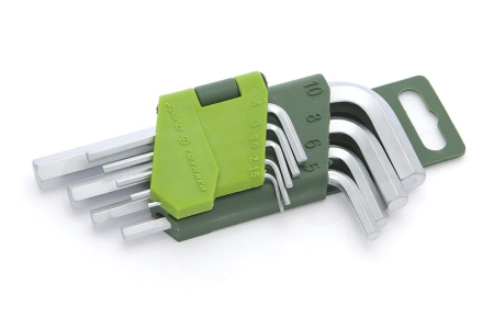 Набор ключей HEX шестигранных 1.5,2,2.5,3,4,5,6,8,10мм, 9шт, 31CrV3 47..52HRC, Дело техники 561090