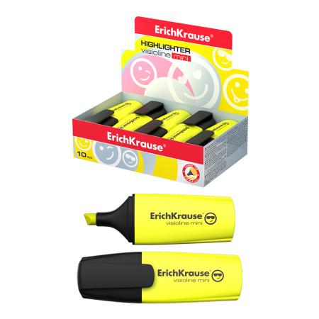Маркер текстовыделитель Erich Krause Visioline V-12 Mini Neon, желтый (42753)