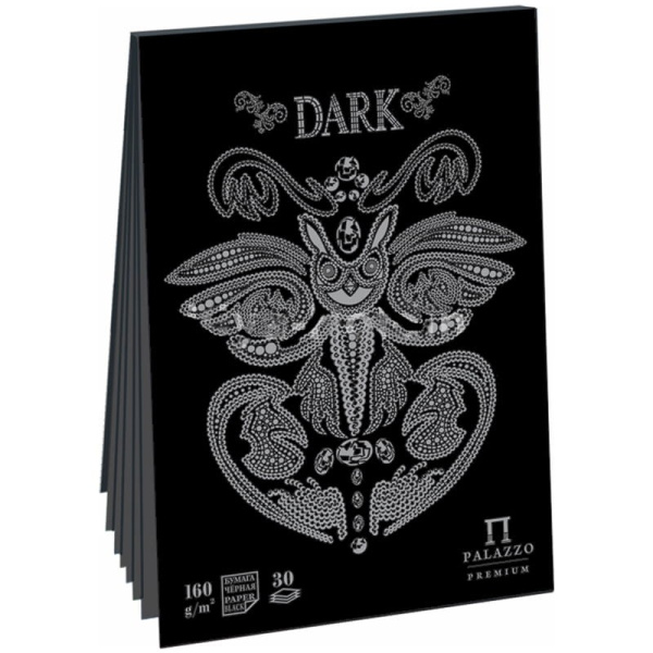 Блокнот для эскизов 30л. А4 на склейке "Dark", 160 гр/м2, черный ЛилияХолдинг ПЛ-2541