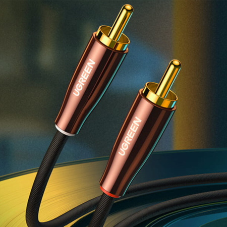 Кабель_аудио 3.5Дж-2RCA - _1м UGREEN AV170 (80845) черный/темно-медный