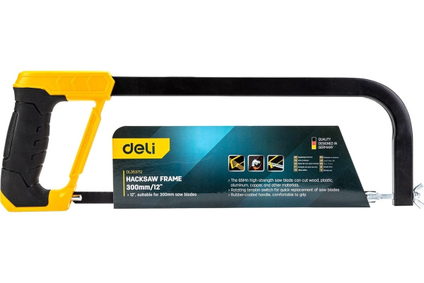 Ножовка по металлу 300мм, обрезиненная рукоять, Deli DL353712