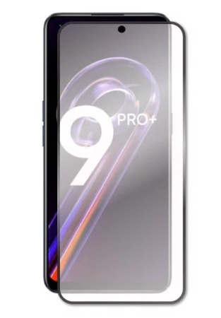 Защитное стекло для Realme 9 Pro+/Realme 9 с цветной рамкой (fullscreen+fullglue) DF rmColor-23 (bla