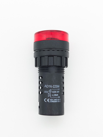 Сигнализатор светозвуковой AD16-22SM, 12в, d22мм, красный