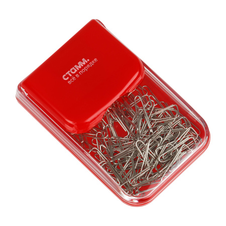 Скрепочница СТАММ, с крышкой, ассорти (ПС-31122)