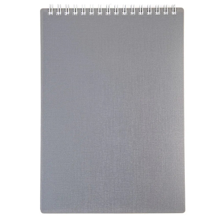 Блокнот Hatber А5 80л. "CANVAS" пласт. обложка, серый, гребень, 80Б5В1гр_05314