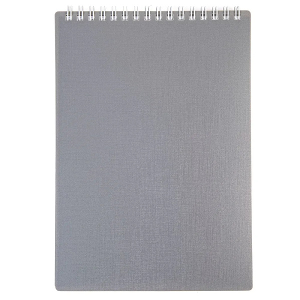 Блокнот Hatber А5 80л. "CANVAS" пласт. обложка, серый, гребень, 80Б5В1гр_05314