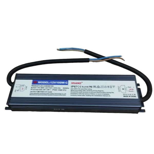 Блок питания в корпусе 12в,  8.3а, IP67, 195*54*20мм, LS Slim 100W