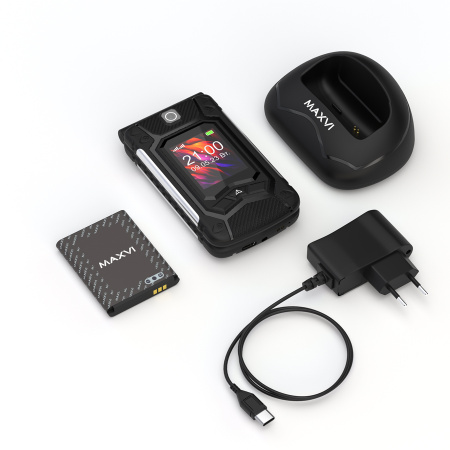 Сотовый Maxvi E10ds Black 2sim/2.8"/240*320/microSD/1.3МП/Bt/2000мАч/раскладушка