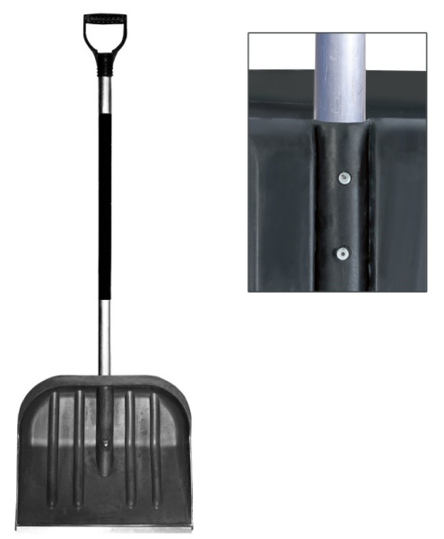 Лопата снегоуборочная BERCHOUSE пластик, 46х40см, высота 130см (600826)