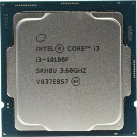 Процессор 1200 Intel Core i3-10100F (4ядра/8потоков*3,6ГГц-4,3ГГц,6Мб,65Вт) oem
