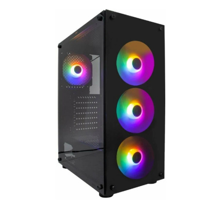 Корпус ATX Б_БП 1STPLAYER FIRE DANCING V3-B (USB, Audio, 4x120mm LED, черный)[V3-B-4F1]