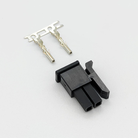 Разъем штыревой P3.0мм MX3.0  2*1pin, гнездо на кабель, аналог Molex MX3.0 Micro-Fit 43025-0200