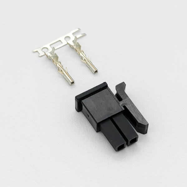 Разъем штыревой P3.0мм MX3.0  2*1pin, гнездо на кабель, аналог Molex MX3.0 Micro-Fit 43025-0200