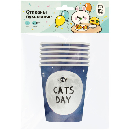 Бумажные стаканы "Catsday" MESHU 6шт. (MS_55441)