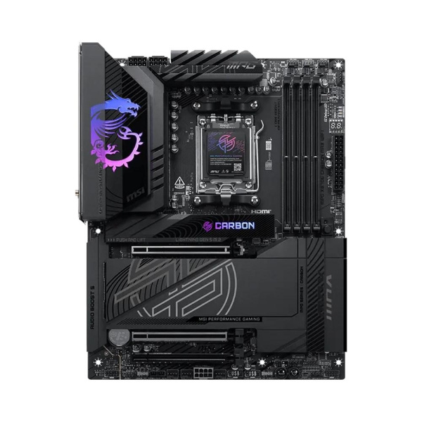 Материнская плата MSI MPG X870E CARBON MAX WIFI Socket AM5 AMD X870E 4xDDR5 ATX AC`97 8ch(7.1) 5Gigabit + 2.5Gigabit Ethernet RAID+HDMI